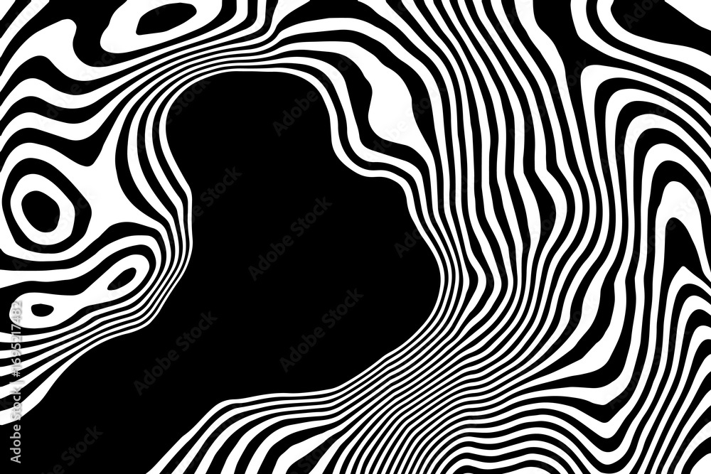 Poster dynamic visual backdrop. black and white abstract liquid forms framing a central element. eps 10