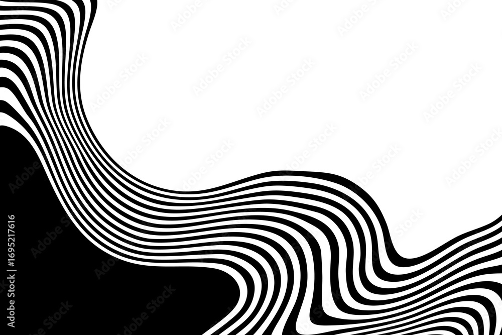 Poster sharp black and white stripes that create an abstract dynamic composition. eps 10