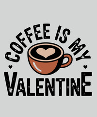 Wrinkled Hippie Coffee Is My Valentine Funny Anti-Valentine's Day
