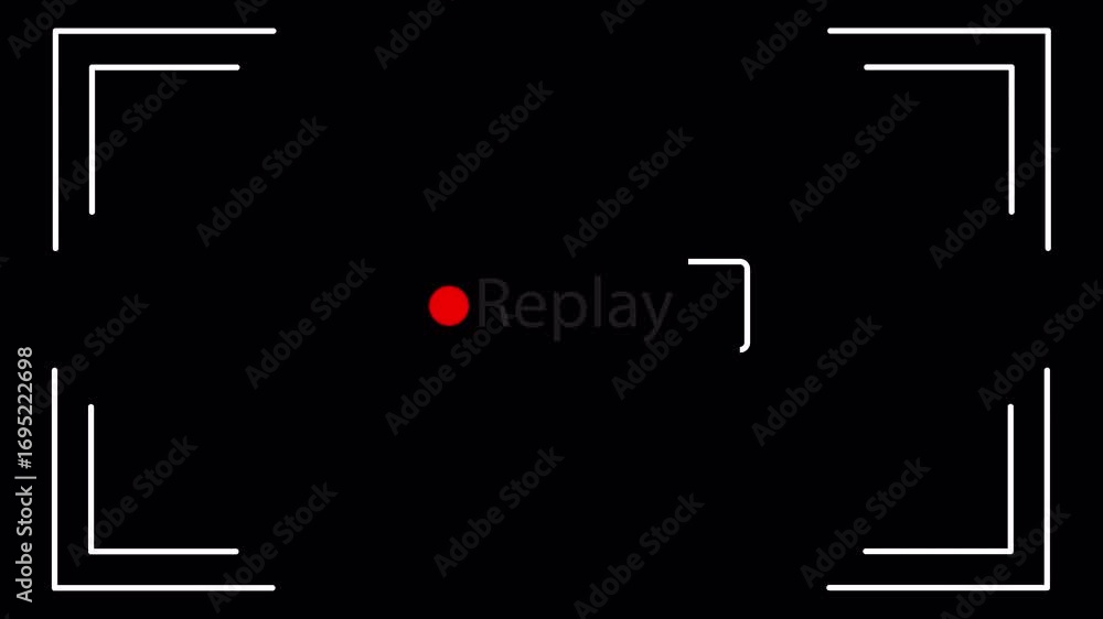 Aufkleber vintage replay frame animation with a retro camcorder recording interface. perfect for vhs-style ove