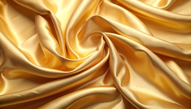 Gold silk fabric folds