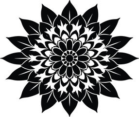 Floral Mandala Silhouette | Flower Mandala Design Silhouette
