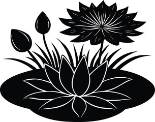 Pond Lily Silhouette | Water Lily Pond Silhouette