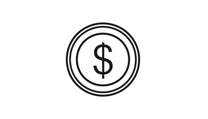 Simple black dollar sign icon