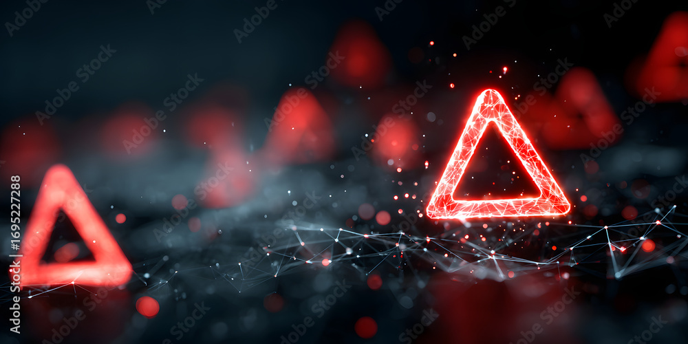 Aufkleber cybersecurity alert: hacked network warning and databreach visualization for cbercrime awareness