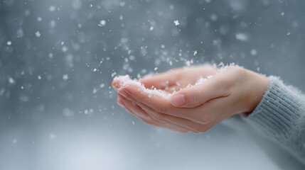 delicate snowflakes gently fall against transparent background creating magical atmosphere