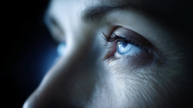 Blue Eyes Watching Future Technology Development
