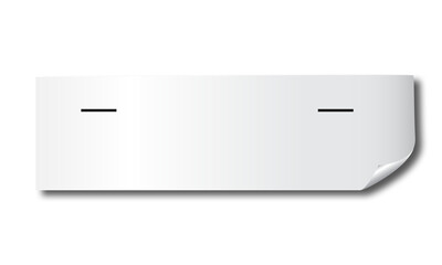 Blank white paper banner with copy space