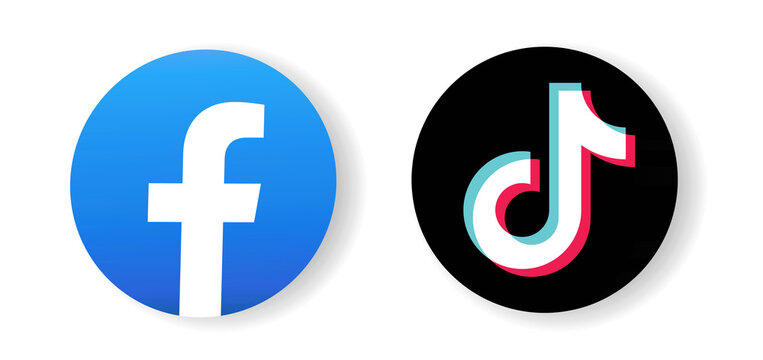 facebook, tik tok logo. facebook, tik tok png. facebook, tik tok download