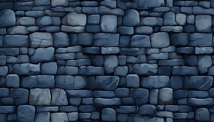 seamless pattern of dark gray blue stone wall texture background ancient medieval design