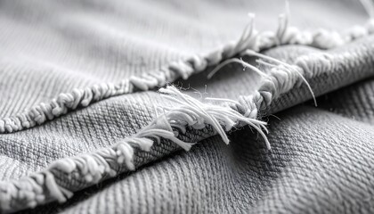 Close-up of distressed gray denim