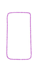 Fluid crayon outline forms a pastel textbox frame. Rectangle box with organic outline and background, soft banner label style with hand drawn look. Useful for bold text or modern label.