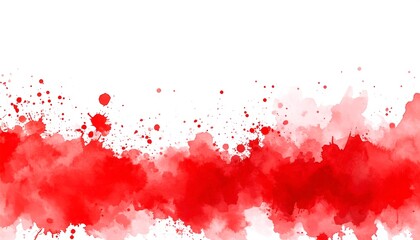 Abstract watercolor red splash on white background, vector illustration