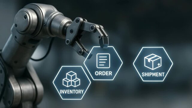 Robotic Arm Managing Inventory, Order, And Shipment