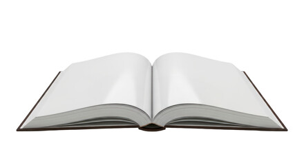 Fototapeta premium Open Book with Blank White Pages on Isolated Background, Ready for Custom Text and Design. isolated on transparent background. PNG Isolated Transparent