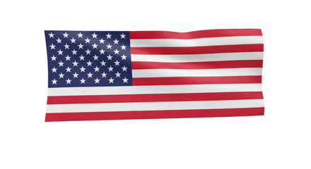 Waving American Flag Isolated on Transparent Background with Vibrant Red, White, and Blue Colors. isolated on transparent background. PNG Cut Out Transparent
