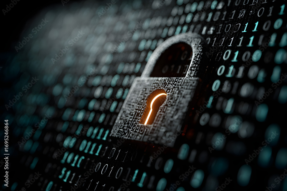 Aufkleber a visual representation of data security depicted though an image, emphasizingthe importance of web 
