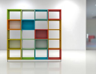 Colorful modular shelving unit
