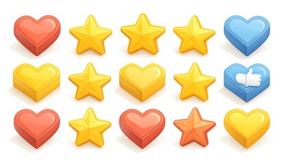 Rating icons in various colors