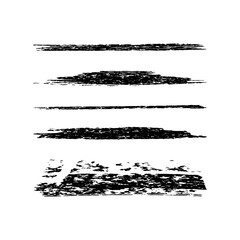 Set of black textured charcoal strokes. Vector elements for design, backgrounds, decoration, and illustrations.