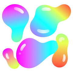 Abstract colorful gradient blobs on black background with highlights and smooth transitions