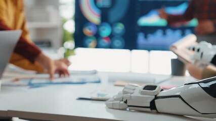 A corporate office where AI-powered solutions refine decision-making, improve efficiency, and optimize corporate analytics. Noogenesis AI