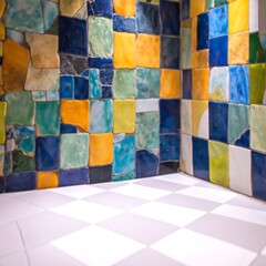 Colorful mosaic tile corner