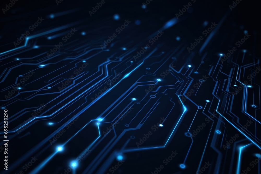 Poster blue circuit line background vector illustration, a technology and digital network concept with a da