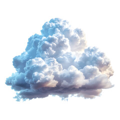 Isolated fluffy white cloud with blue and pink hues against a black background clouds