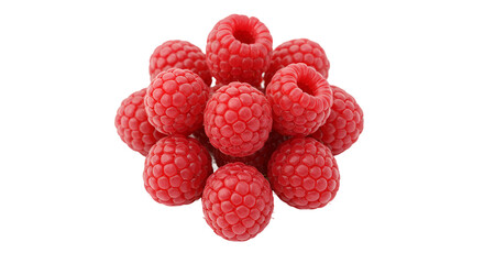 Vibrant Red Raspberries Neatly Piled on a Matching Soft Surface