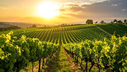Panoramic vineyard at sunset (2)