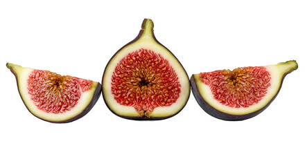 Close up of Sliced Fresh Figs with Vibrant Crimson Flesh