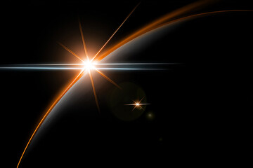 Obraz premium Abstract futuristic starburst design with orange glow