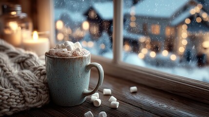 Warm Cozy Winter Drink Scene