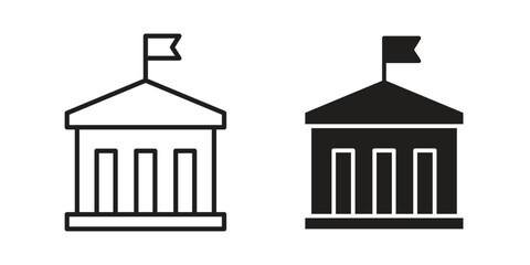 City hall building icon symbol for your web designs. Icon logo, app, UI. © Zrobac