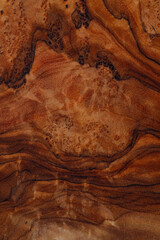 olive wood cutting board close up