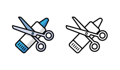 Glue Stick and Scissors Icons for Creative Projects and Education