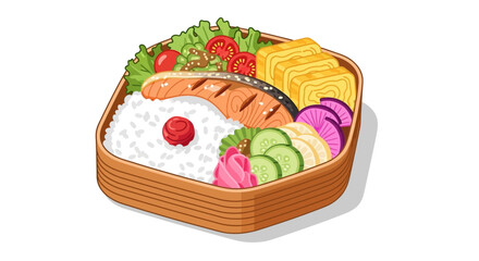 Delicious and nutritious bento box filled with a variety of fresh foods