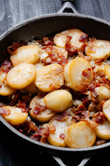 traditional german pan-fried potatoes bratkartoffeln