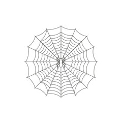 Obraz premium Spider in Web Vector Icon 