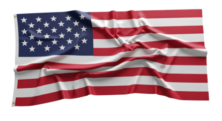 A digitally rendered illustration of a draped flag, exhibiting a rich texture and vibrant color palette.