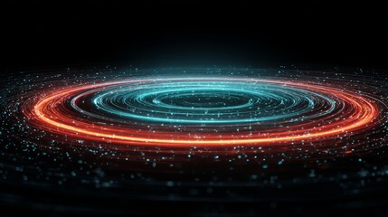 Obraz premium Dynamic digital vortex of glowing energy streams creating a futuristic, vibrant, and powerful data flow concept