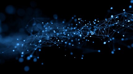 Dynamic digital network connections glow with futuristic innovation on dark background