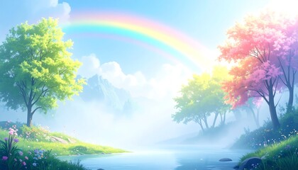 Fototapeta premium A serene, colorful landscape