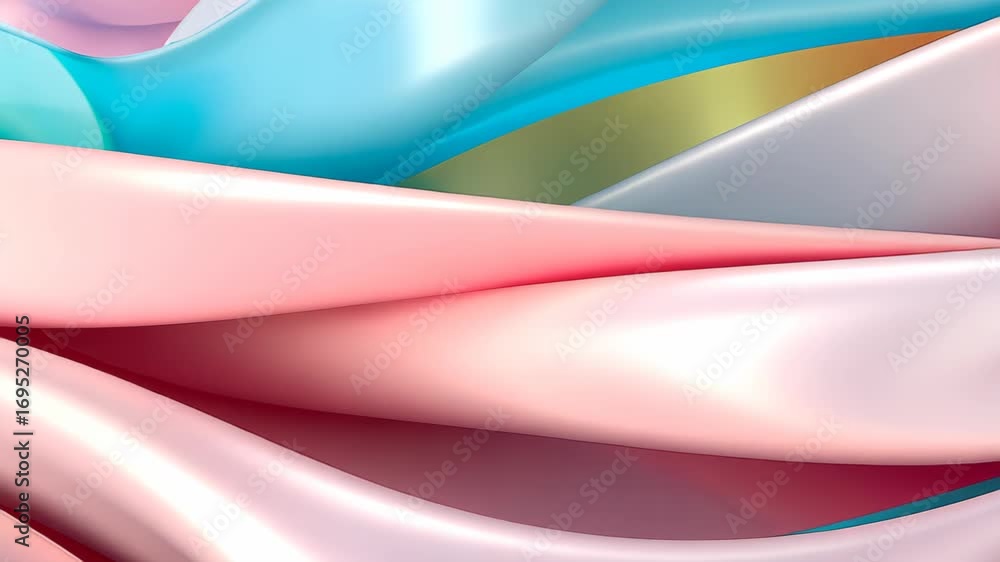 Aufkleber chromatic rhapsody: flowing fabrics in pastel hues create an abstract tapestry of curves and light, 