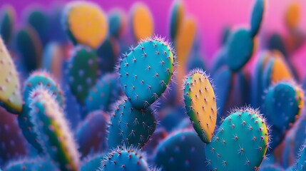 Colorful Neon Cacti