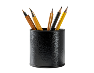 Minimalist Black Desk Pen Holder PNG
