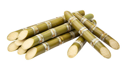 Warmly Glowing Sugarcane Stalks Stacked on a Golden Background