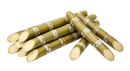 Warmly Glowing Sugarcane Stalks Stacked on a Golden Background