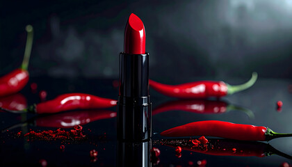 Bold Red Lipstick with Spicy Chili